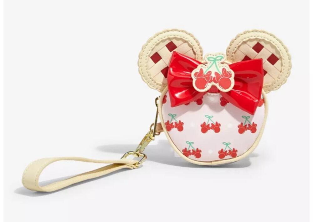 Loungefly Disney Minnie Mouse Cherry Pie Ears Figural Coin Purse NWT